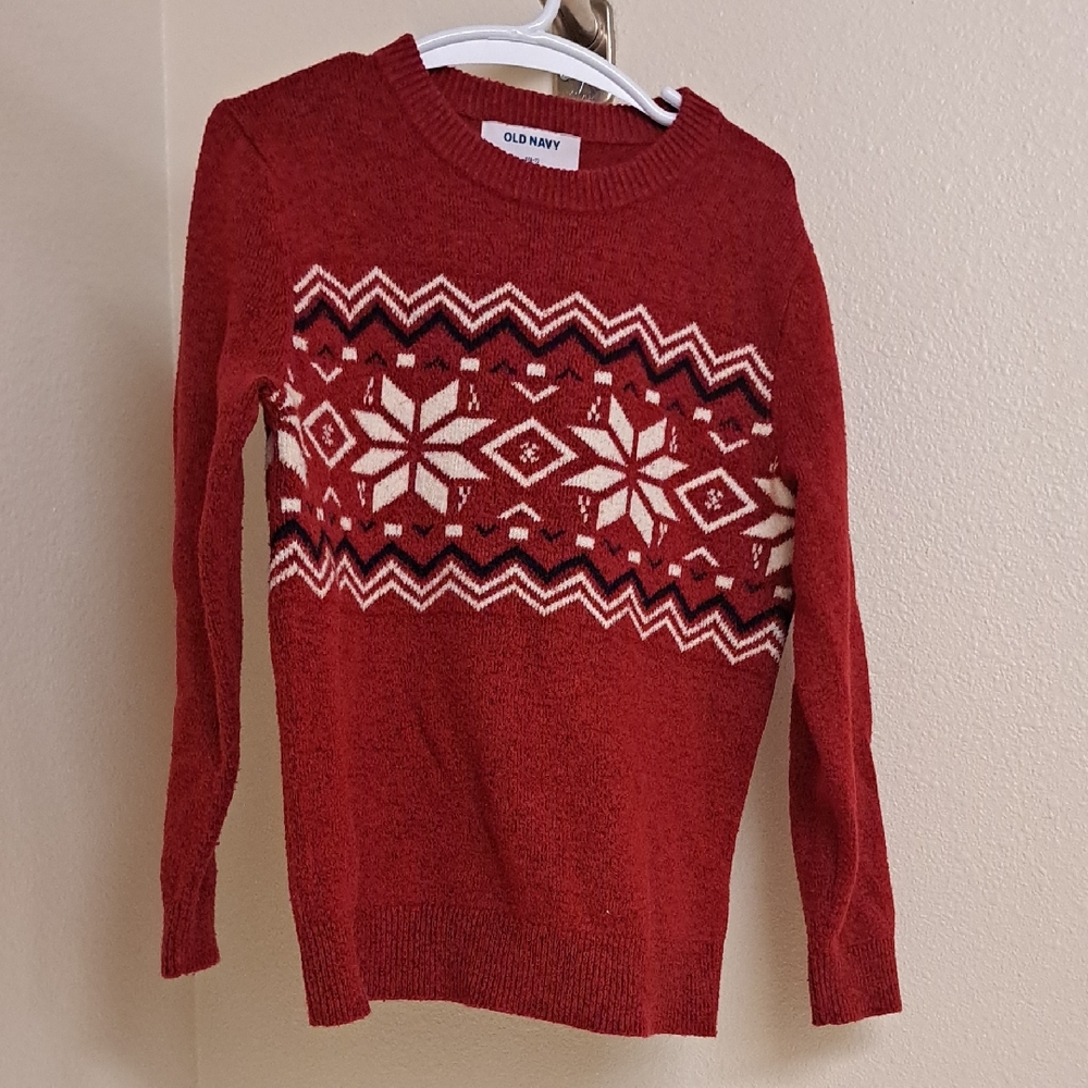 Old Navy Kids Festive Red and White Sweater